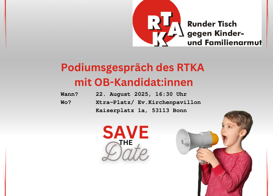 SAVE THE DATE: 22.8.25 ab 16:30 Uhr – Podiumsdiskussion des RTKA zur Kommunalwahl mit Bonner Kandidat:innen für OB-Wahl